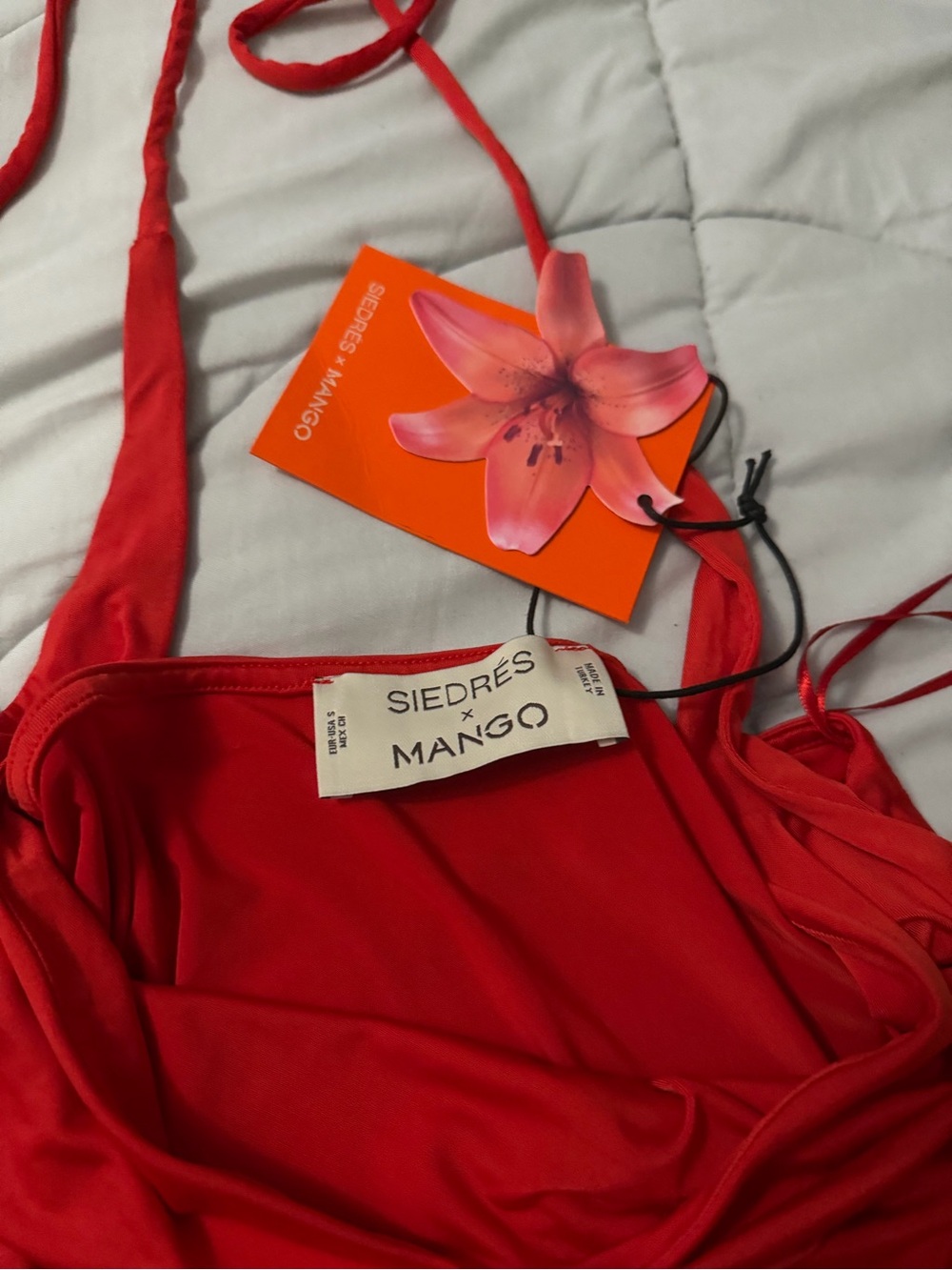 SIEDRES Red Slip Cami with Thin Straps